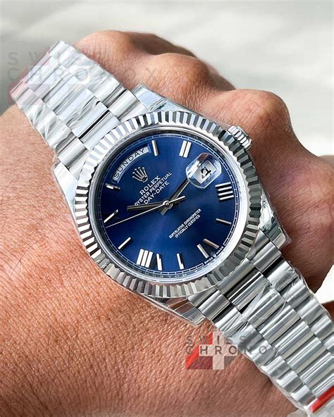 day date blue rolex|Rolex Day-Date prices.